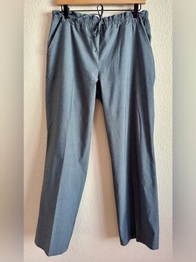 VTG Alberto Makali Pants Gray Pinstripe Drawstring Women’s 10 Mid-Rise Designer